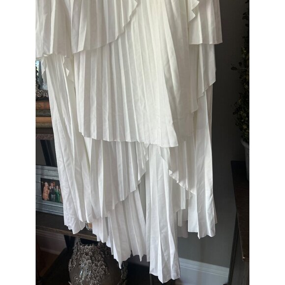 AMUR Ophelia Pleated Taffeta Maxi Skirt White Womens Size 8 - Picture 8 of 12